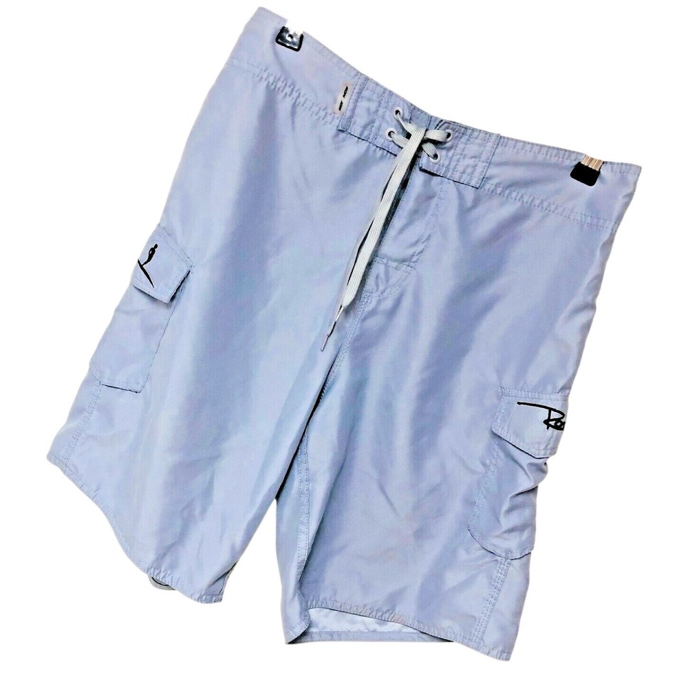 Ron‎ Jon Surf Board Shorts Men's 30 x 9 Grey  Swimsuit Bathing Suit Pockets